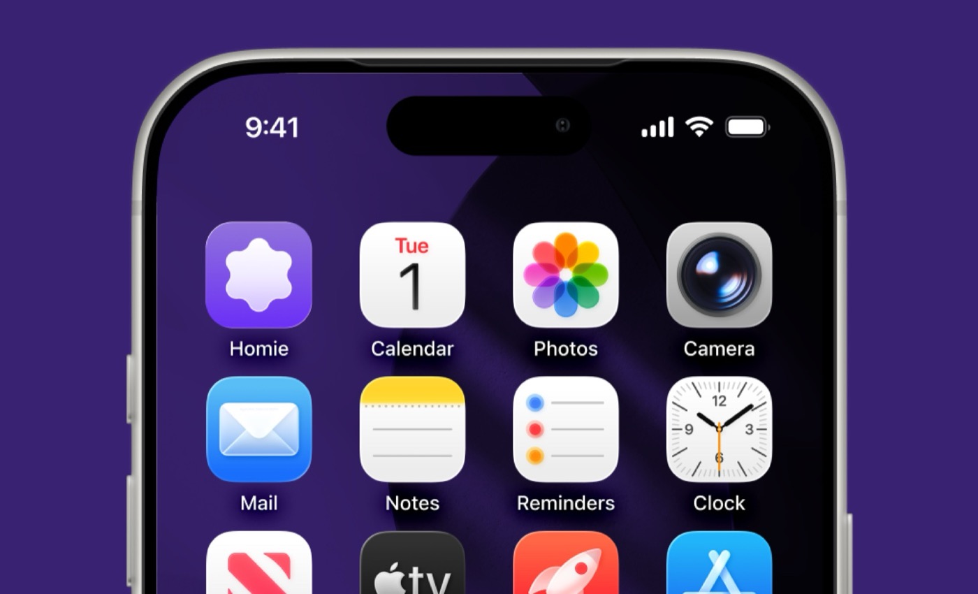 Homie on the iPhone home screen