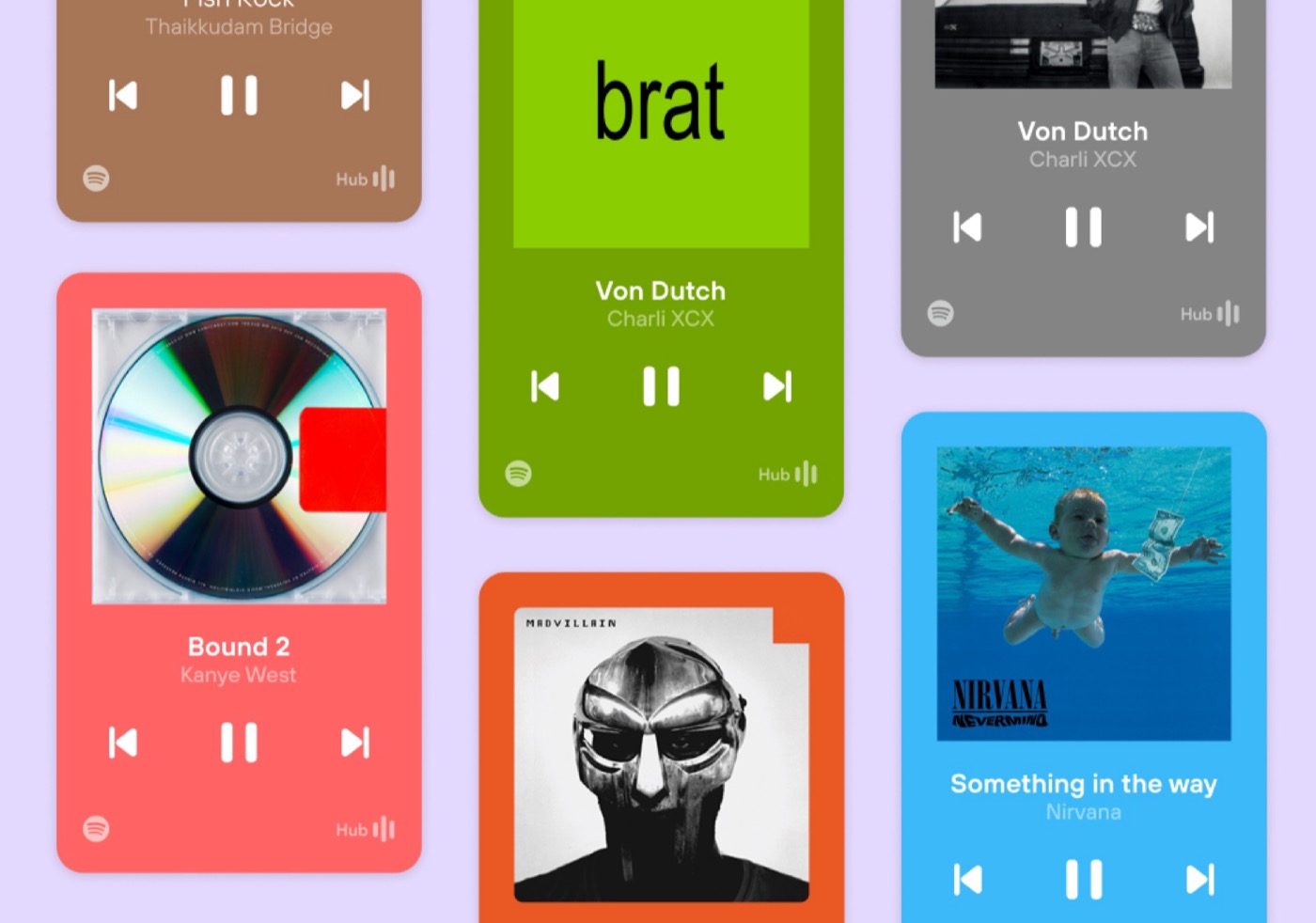 Now-playing media cards