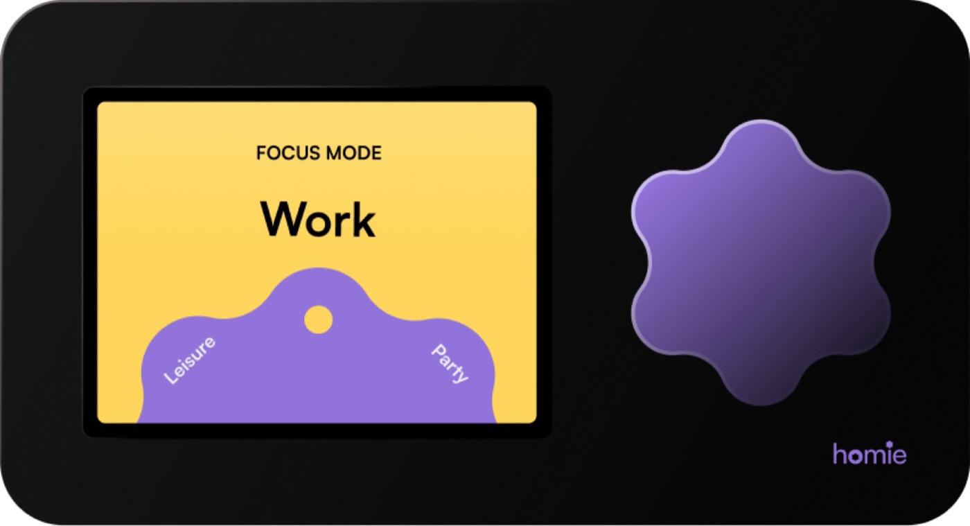Hub screen — work mode