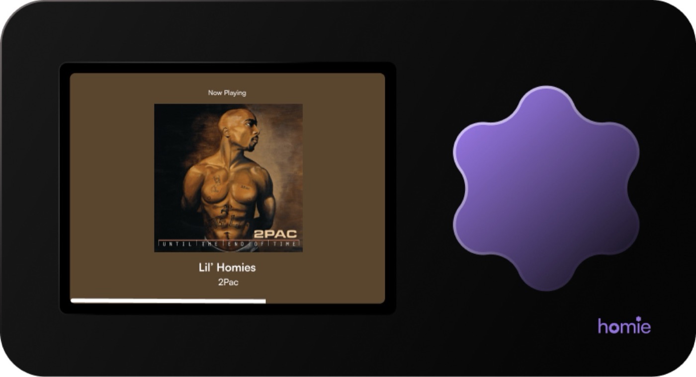 Hub screen — now playing